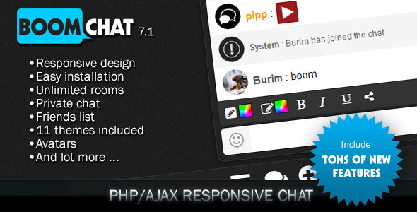 491 Boomchat V70 Responsive Php Ajax Chat